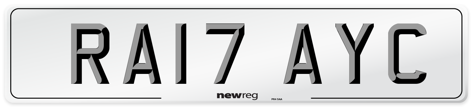 RA17 AYC Number Plate from New Reg
